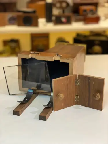 Agrandisseur solaire laiton et acajou -photographie vintage  circa 1900