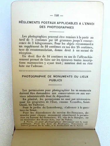 Carnet du Photographe Amateur, Charles JACOB Paris 1891