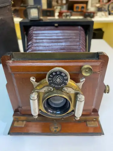 Chambre photographique 9 X 12 optique Wollensak Optical Co, chassis et sacoche