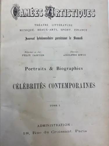 Camées Artistiques - Edition originale Paris circa 1881