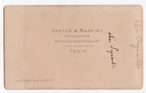 Alice Regnault, actrice et courtisane CDV par Gaston & Mathieu cira 1875