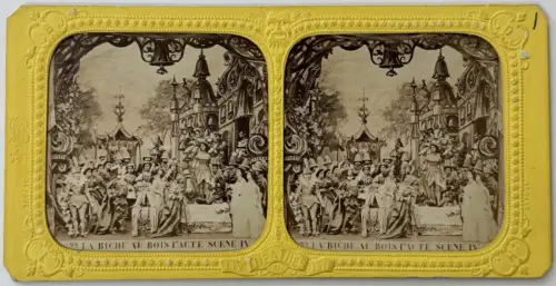 "La Biche au bois" par Adolphe Block 10 cartes stéréo albuminées french tissues