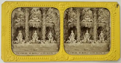 "La Biche au bois" par Adolphe Block 10 cartes stéréo albuminées french tissues