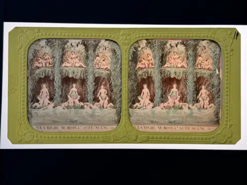 "La Biche au bois" par Adolphe Block 10 cartes stéréo albuminées french tissues