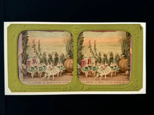 "La Biche au bois" par Adolphe Block 10 cartes stéréo albuminées french tissues