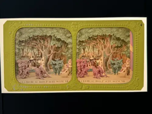 "La Biche au bois" par Adolphe Block 10 cartes stéréo albuminées french tissues