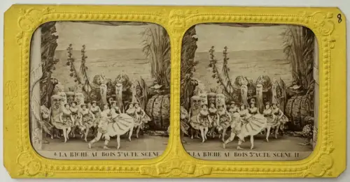 "La Biche au bois" par Adolphe Block 10 cartes stéréo albuminées french tissues