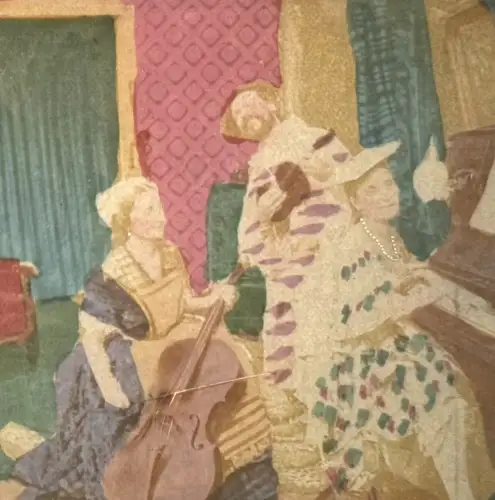 Carte stéréoscopique "les Musiciens" french tissue c.1870 Tirage albuminé