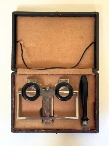 Stéréoscope de collection pliable OMNIUM III en métal circa 1910