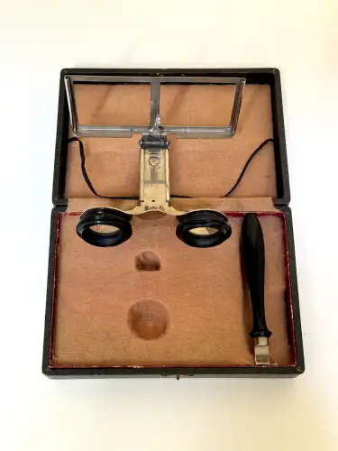 Stéréoscope de collection pliable OMNIUM III en métal circa 1910