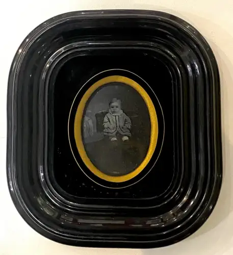 Ambrotype "Enfant assis" Maison Duval à Angers c.1860