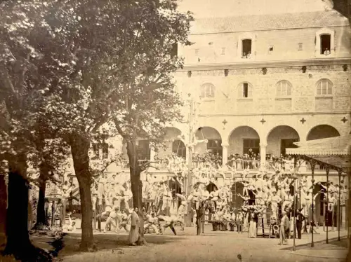 Philippe Fortuné DURAND, Oullins, Le Gymnase c.1861 tirage albuminé d'époque