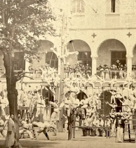 Philippe Fortuné DURAND, Oullins, Le Gymnase c.1861 tirage albuminé d'époque