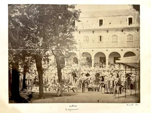 Philippe Fortuné DURAND, Oullins, Le Gymnase c.1861 tirage albuminé d'époque