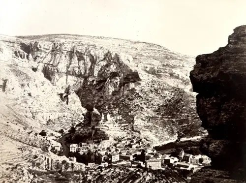 Edouard Baldus "Fontaine-de-Vaucluse" Tirage albuminé  c.1861 Vintage