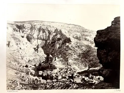 Edouard Baldus "Fontaine-de-Vaucluse" Tirage albuminé  c.1861 Vintage