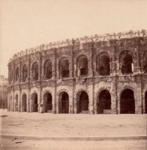 Felix FESCOURT  Les Arènes de Nimes, vue stéréoscopique c.1870