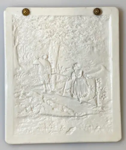 Lithophanie Scène bucolique "le chasseur" circa 1850