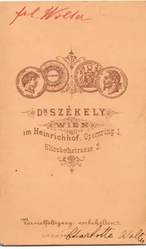 Charlotte Wolter, actrice autrichienne CDV par Dr Széleky tirage albuminé