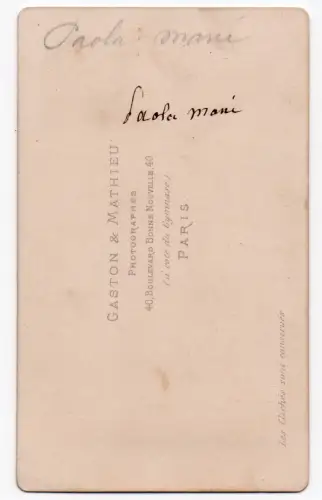 Paola Marié, artiste lyrique CDV par Gaston & Mathieu circa 1875