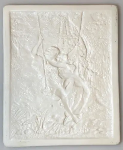 Lithophanie Scène galante à l'escarpolette