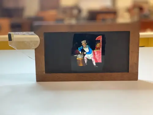 Le Forgeron - Plaque à système pour lanterne magique circa 1870