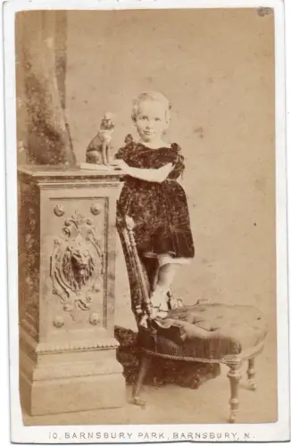 Enfant au jouet "chien au chapeau" , Carte de Visite, T.C. Turners, London c1870