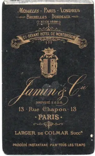 Enfant à la poupée, Carte de Visite Jamin & Cie, Paris c1870