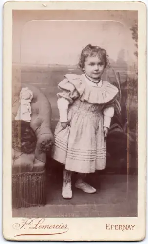 Petit fille à la poupée, Carte de Visite F.Lemercier, Epernay c.1870