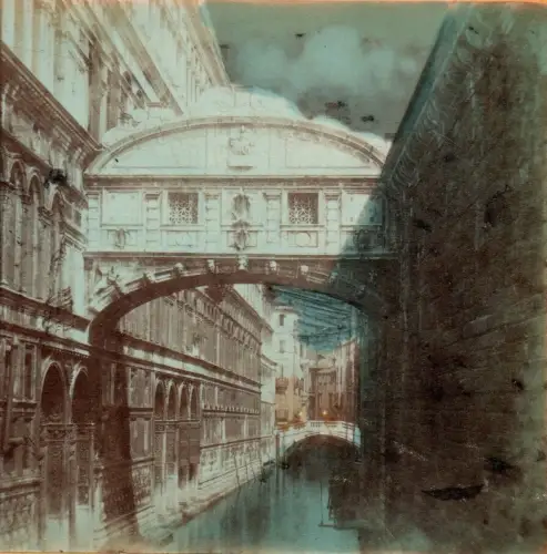 6 vues stéréoscopiques aquarellées Venise c.1870