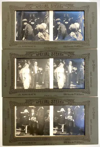 12 Plaques de Verre "Mariage" par A.Maurice 1900