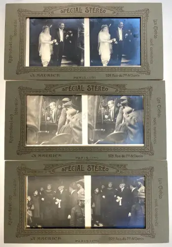 12 Plaques de Verre "Mariage" par A.Maurice 1900