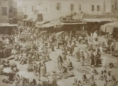 Felix BONFILS(1831-1885) Bazar de Jaffa signé c.1870 Tirage albuminé