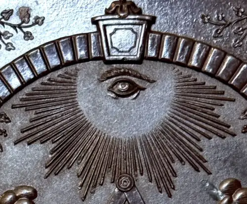 Union Case en relief aux symboles maçonniques,   Ambrotype d'un homme médaillé