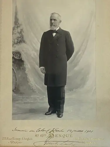 Portrait en pied du président Emile Loubet dédicacé tirage vintage Circa 1901