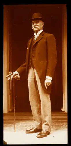 Photo Vintage plaque de verre POSITIVE  Homme élégant - grand format