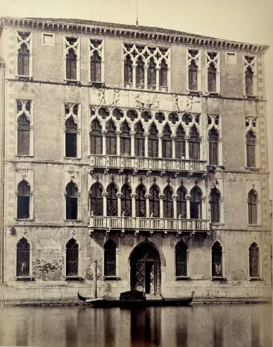 Carlo PONTI (1823-1893), Venise,  Ca Foscari c.1870 tirage albuminé Vintage