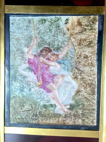 Grande lanterne pour 3 lithophanies colorisées circa 1850