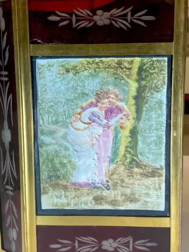 Grande lanterne pour 3 lithophanies colorisées circa 1850