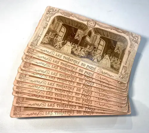 "Cendrillon" par Adolphe Block 12 cartes stéréo albuminées circa 1867 vintage