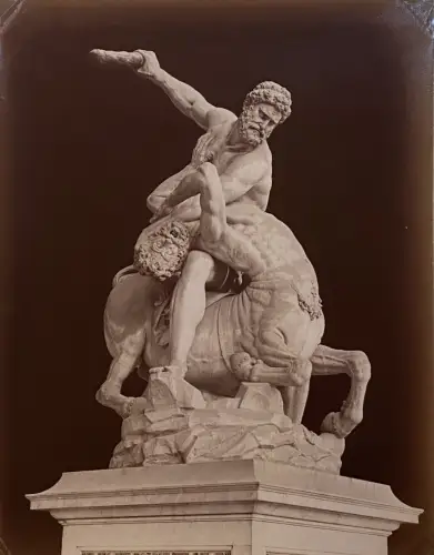 Photographie Vintage - Giacomo Brogi- Hercule et le Centaure - Florence c 1880