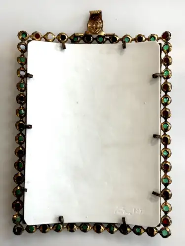 Lithophanie convexe sertie de strass "L'Ange" circa 1850