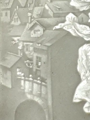 Lithophanie convexe sertie de strass "L'Ange" circa 1850