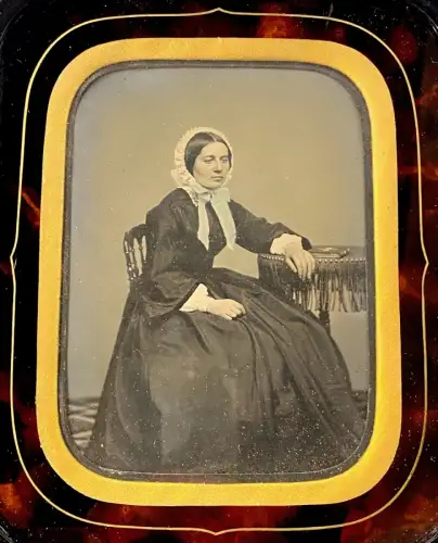 Ambrotype "Femme au ruban bleu" c.1865  vintage photography