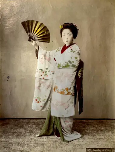Kusakabe KIMBEI (1841-1934) La  danseuse de Kyoto circa 1880 Vintage