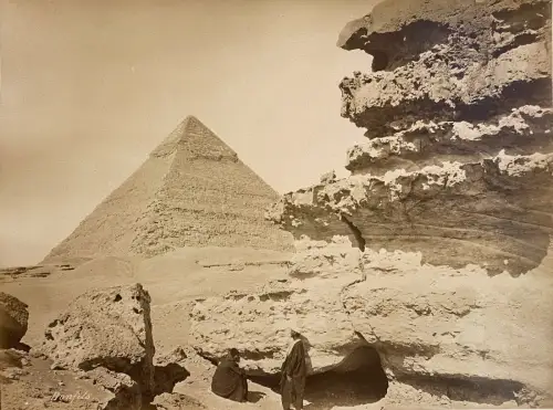 Felix BONFILS Pyramide de Khephren signé c.1870 tirage albuminé vintage photo