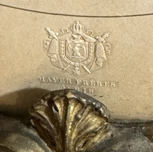 Portraits d'un couple élégant  par MAYER, photographie peinte c.1850