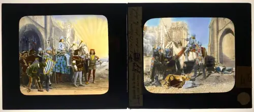 Collection 50 plaques de verre peintes "Jeanne d'Arc" Bayard Maison de la Presse