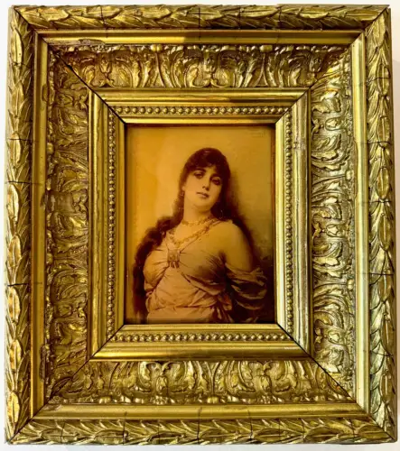 Crystoleum, "Beauté d'Afrique du Nord " photographie peinte sous verre