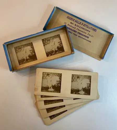 Fantaisies parisiennes - Coffret de 6 vues de nus stéréoscopiques panoptiques